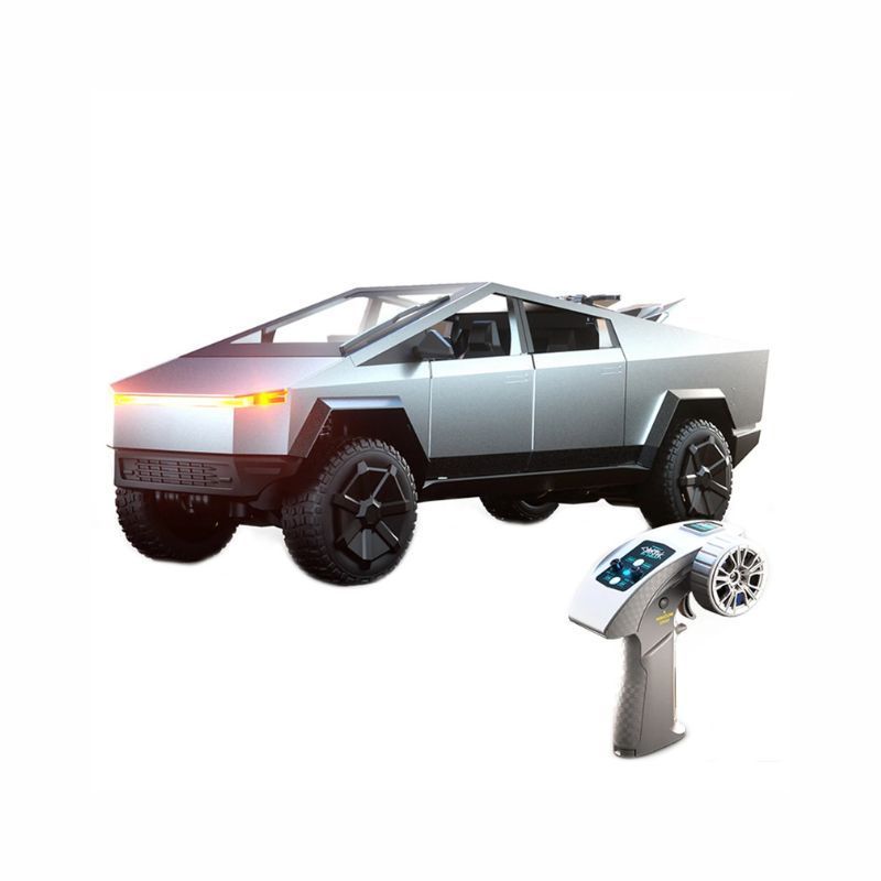 JJRC C8817-A 1/24 Alloy RC Cybertruck-Style Car with Motorcycle Add-On – Full Proportional Control, LED Lights, and Opening Parts