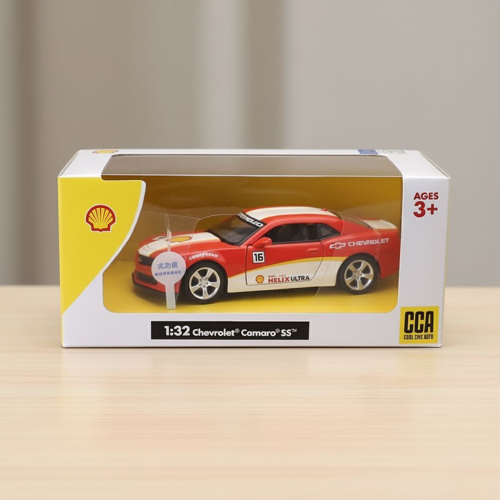 CCA 1:32 Chevrolet Camaro Shell Helix Ultra Diecast Car – Alloy Collectible Model Toy