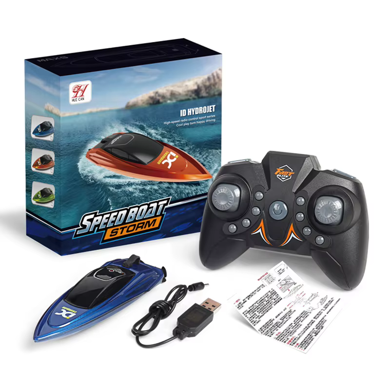 HOSHI HC-805 Mini RC Boat With Lights – 2.4G Dual Motor High-Speed Remote Control Ship