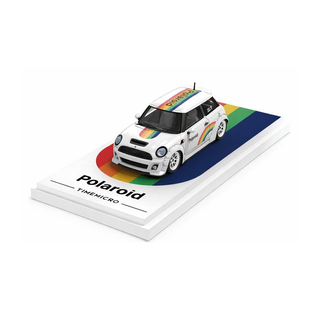 TimeMicro 1:64 Mini Cooper Polaroid Rainbow Livery – TM643630
