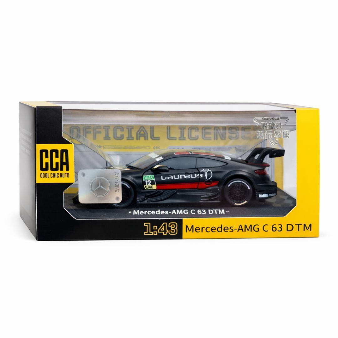CCA Cool Chic Auto Mercedes-AMG C 63 DTM – Black | 1:43 Scale Die-Cast Model with Opening Doors & Pull-Back (With Display Box)