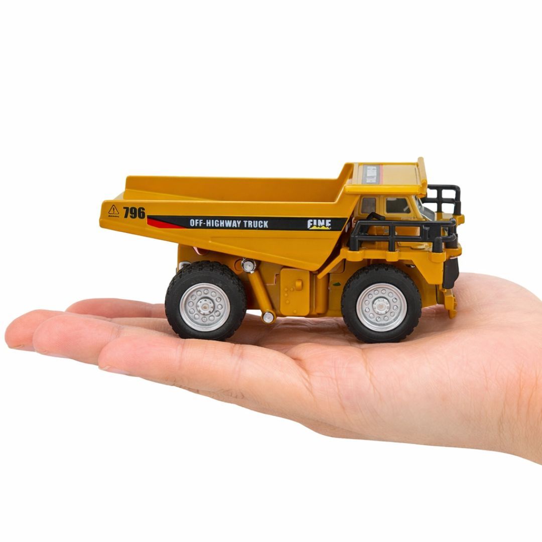TRASPED HG4-414 1:64 Scale Mini RC Alloy Dump Truck | 2.4G App Control | Lights & Music