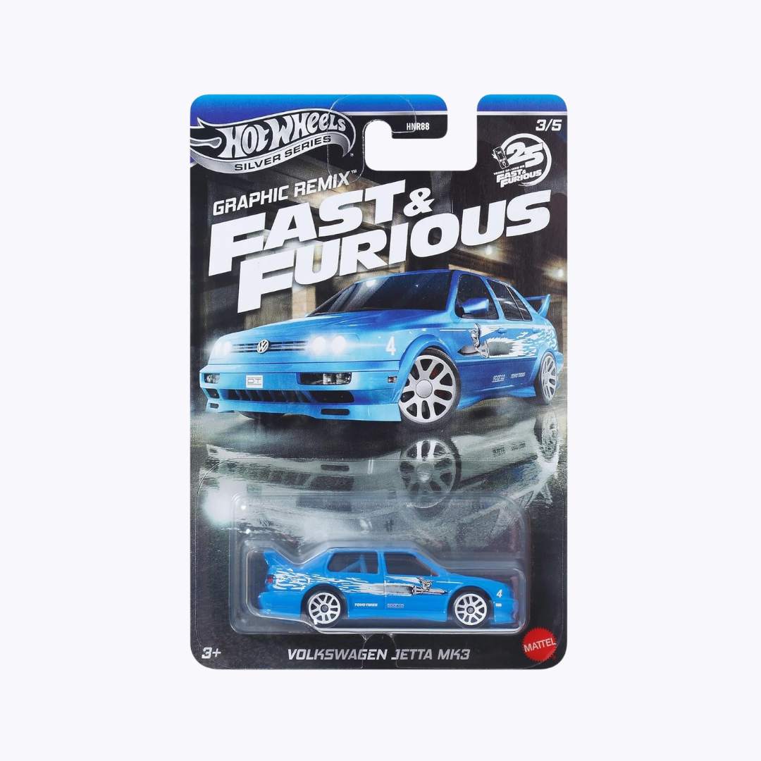 Hot Wheels Fast & Furious Graphic Remix Volkswagen Jetta MK3 – 1:64 Diecast (Silver Series Imported)