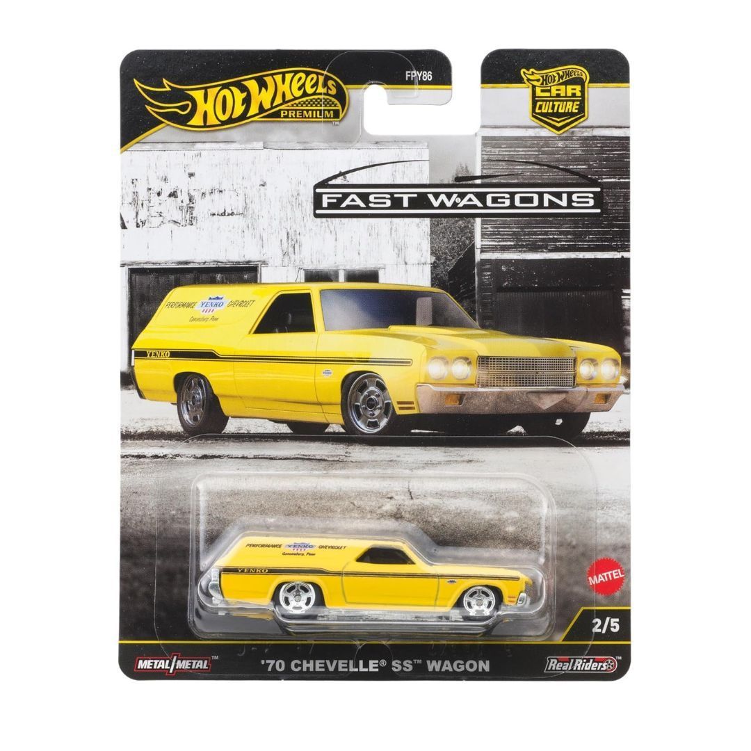 Hot Wheels Premium Fast Wagons ’70 Chevelle SS Wagon – 1:64 Die-Cast (Metal/Metal | Real Riders | Collector Edition)