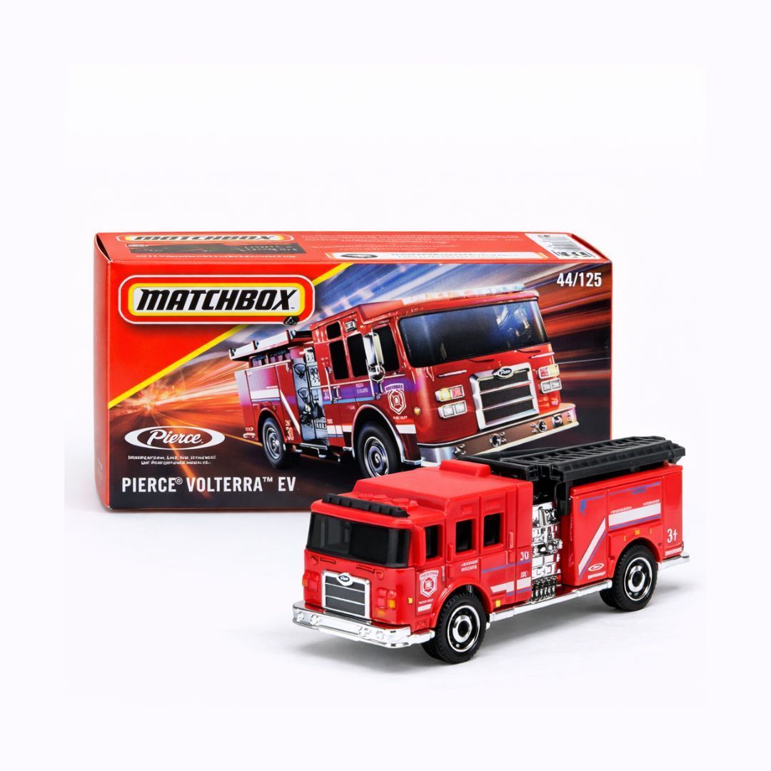 Matchbox Pierce Volterra EV Fire Truck – 44/125 | 1:64 Die-Cast Emergency Vehicle | Sealed Box | Mattel Official