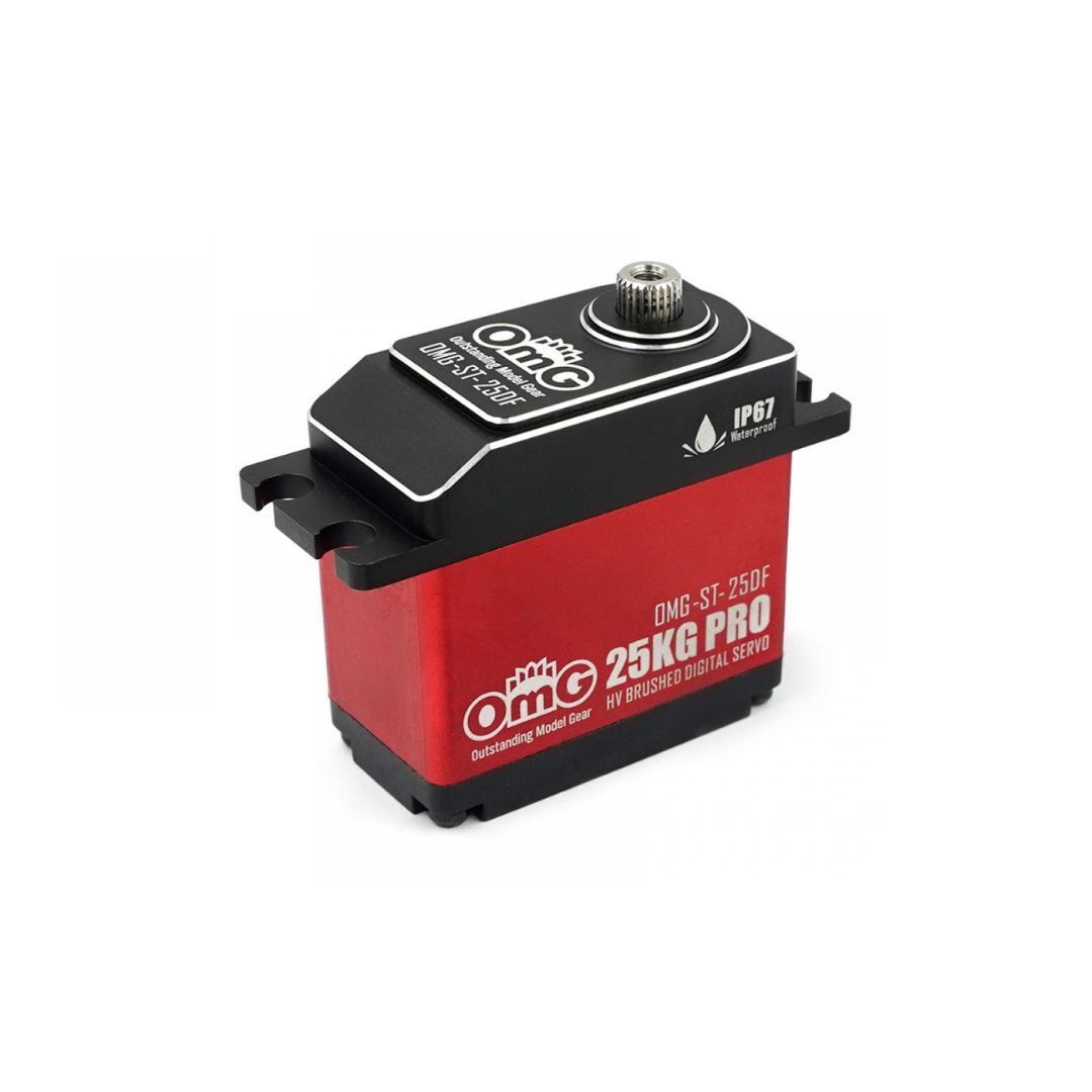 OMG 25KG Metal Gear Waterproof Digital Servo (Red) – High Torque Steering Servo for 1/10 RC Cars