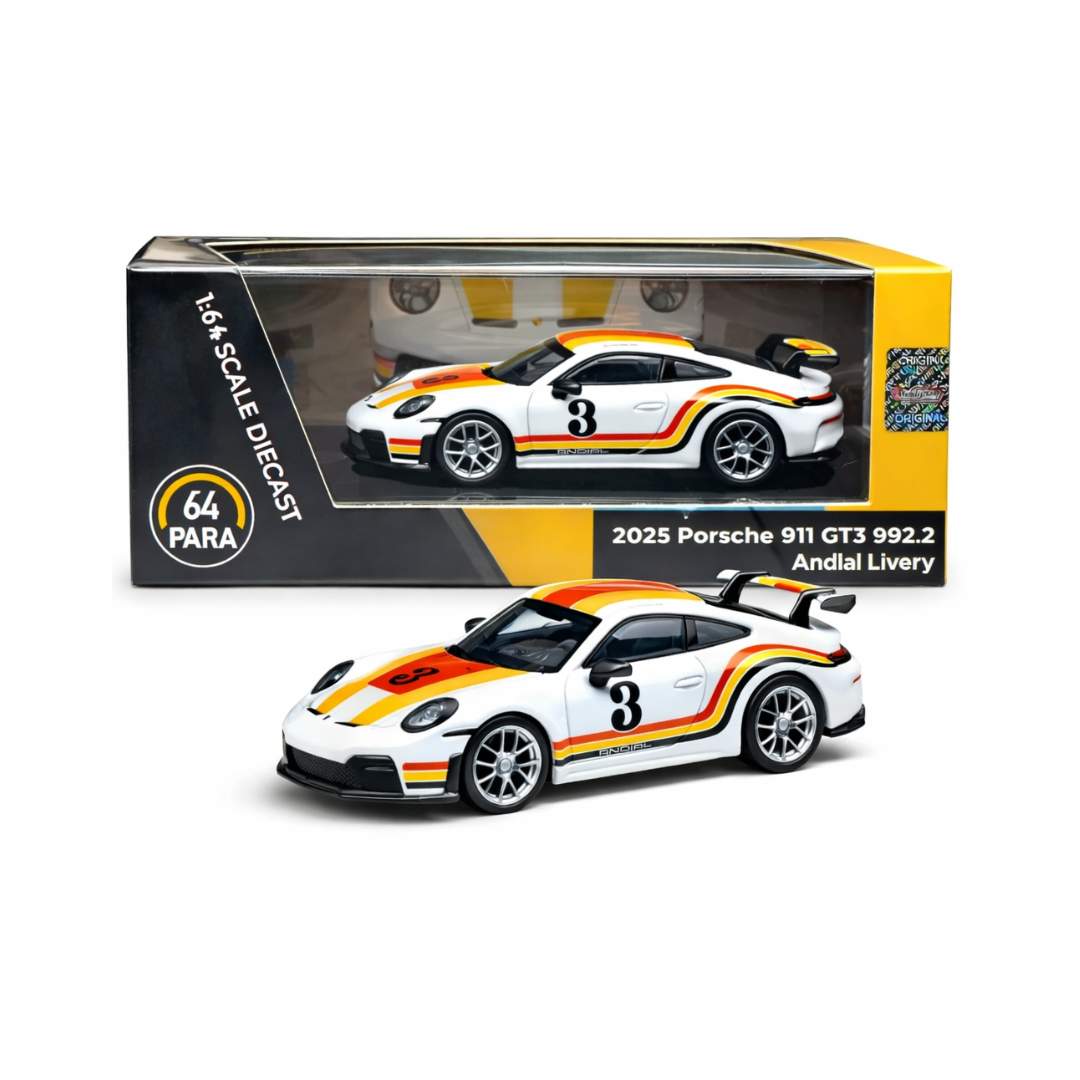 PARA64 2025 Porsche 911 GT3 (992.2) Andial Livery – 1:64 Scale Die-Cast Model (Limited Edition Collectible)