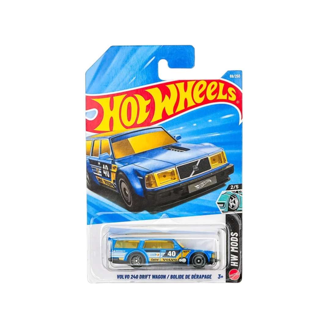 Hot Wheels Volvo 240 Drift Wagon Blue 1:64 Diecast C Case Mainline 69/250 Imported