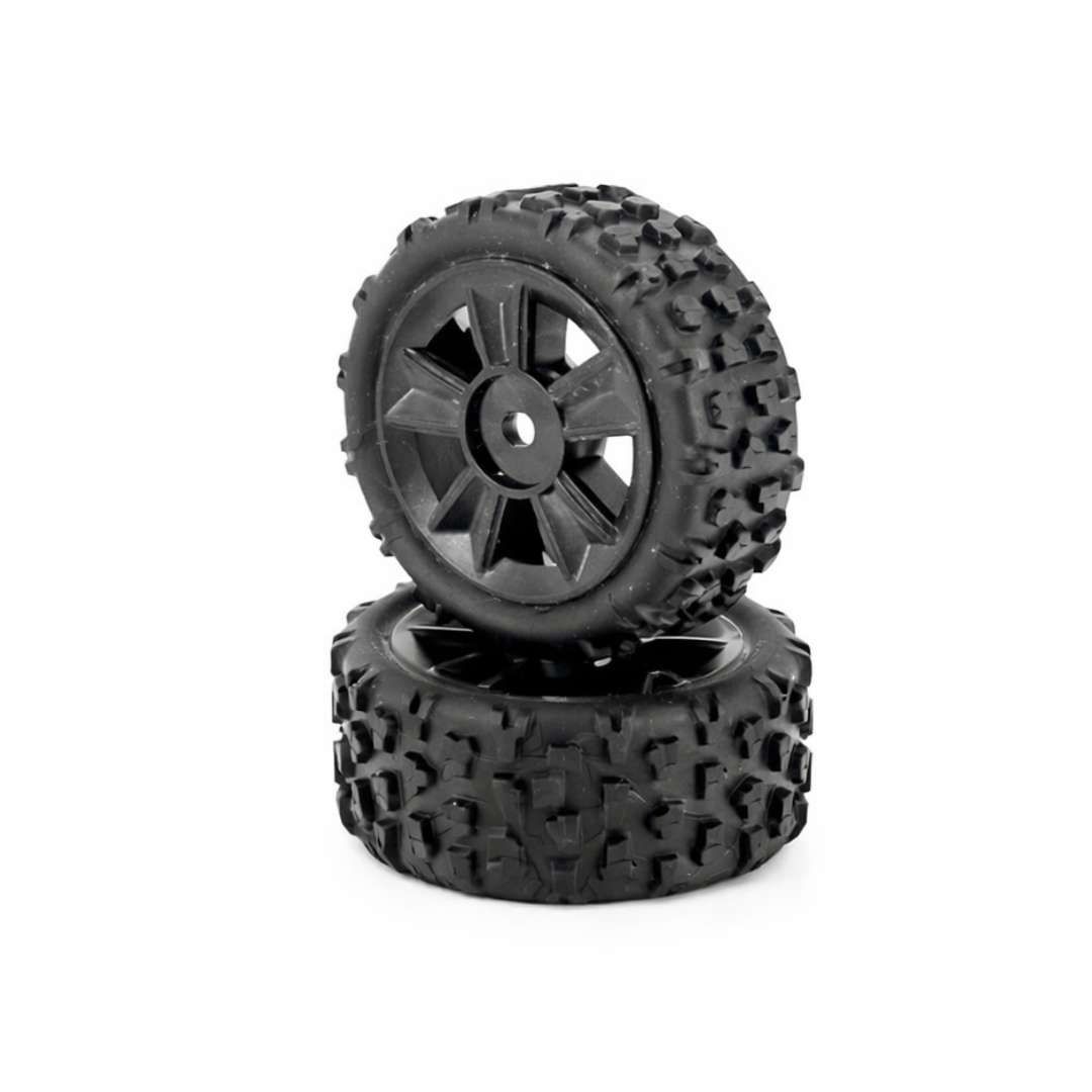 Original MJX 1415B1 wheel & tyre set (2pcs)—pre-glued for quick installation with strong grip and durability.