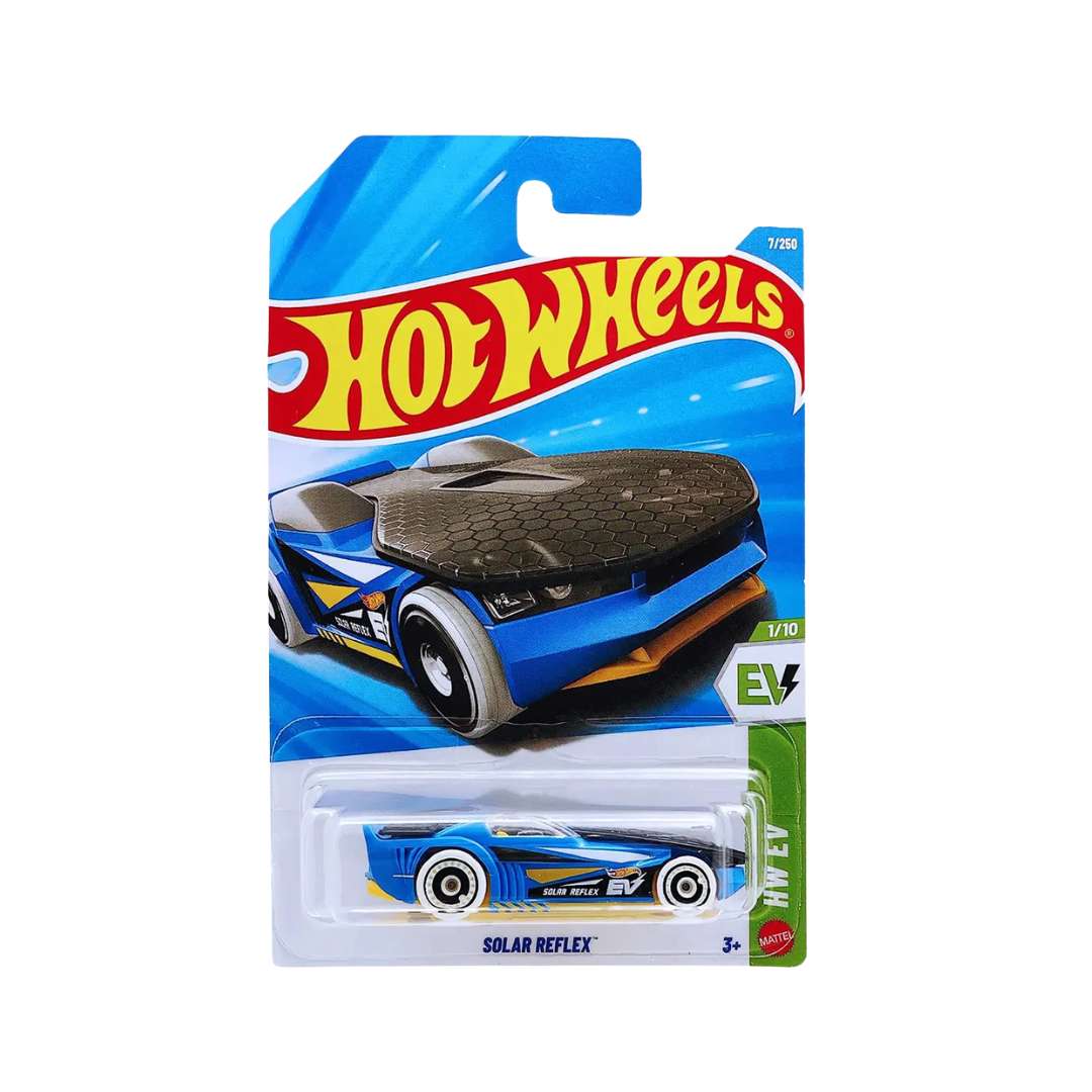 Hot Wheels Solar Reflex | HW EV Series 1:64 Die-Cast Car | Blue Electric Racer