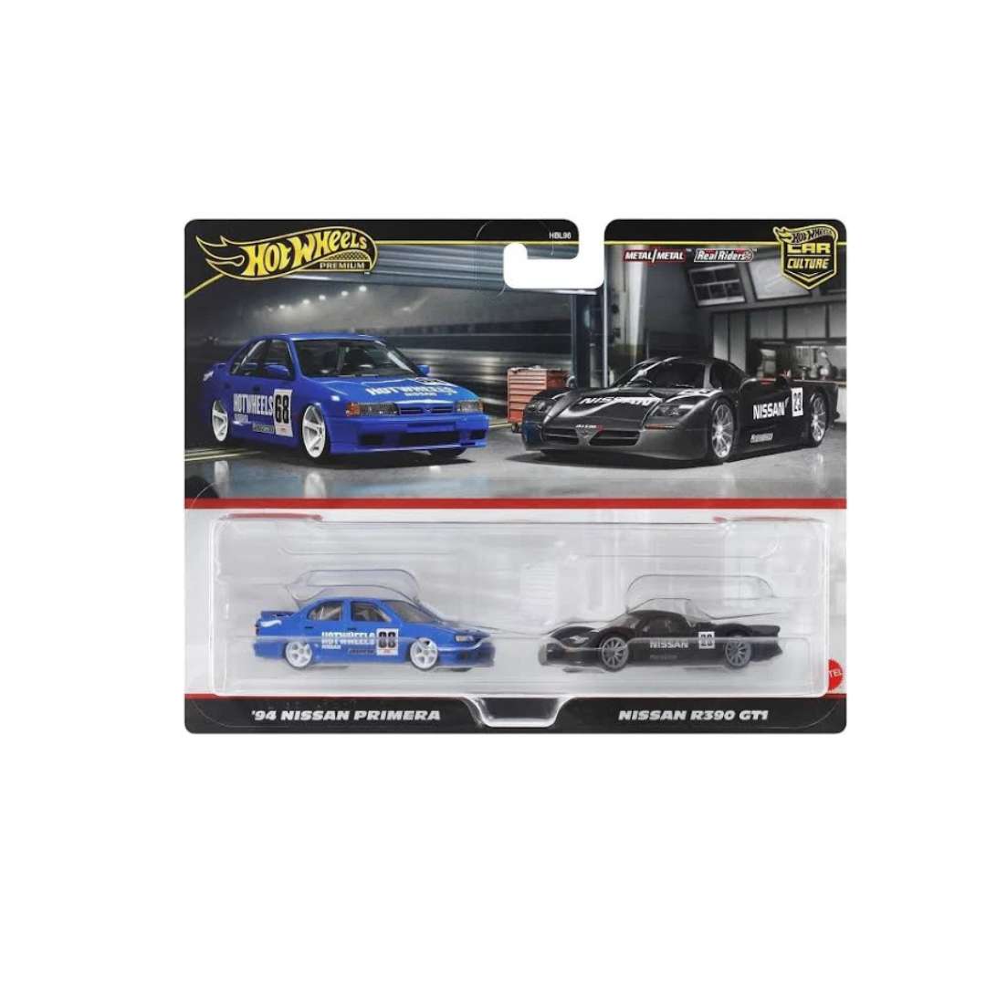 Hot Wheels Premium ’94 Nissan Primera & Nissan R390 GT1 2-Pack | Car Culture | 1:64 Die-Cast | India