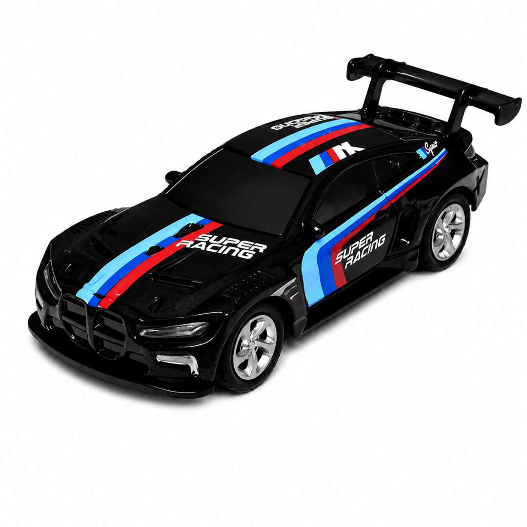 1:64 BMW M4 Mini Alloy RC Drift Car with Mobile App Control – 2.4GHz Rechargeable Desktop Racing Car-Black