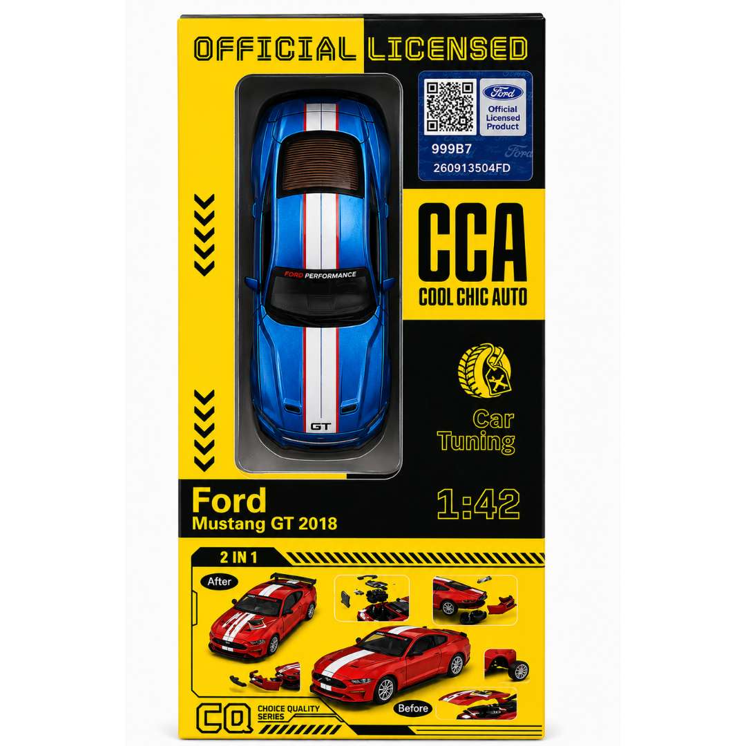 CCA Ford Mustang GT 2018 1:42 Scale Alloy Diecast Model Car | Blue | India