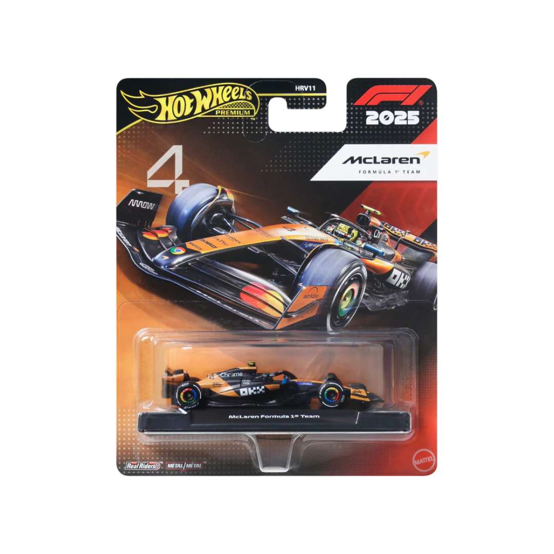 Hot Wheels Premium McLaren Formula 1® Team No. 4 Die-Cast Race Car (2025) – 1:64 Scale Collectible