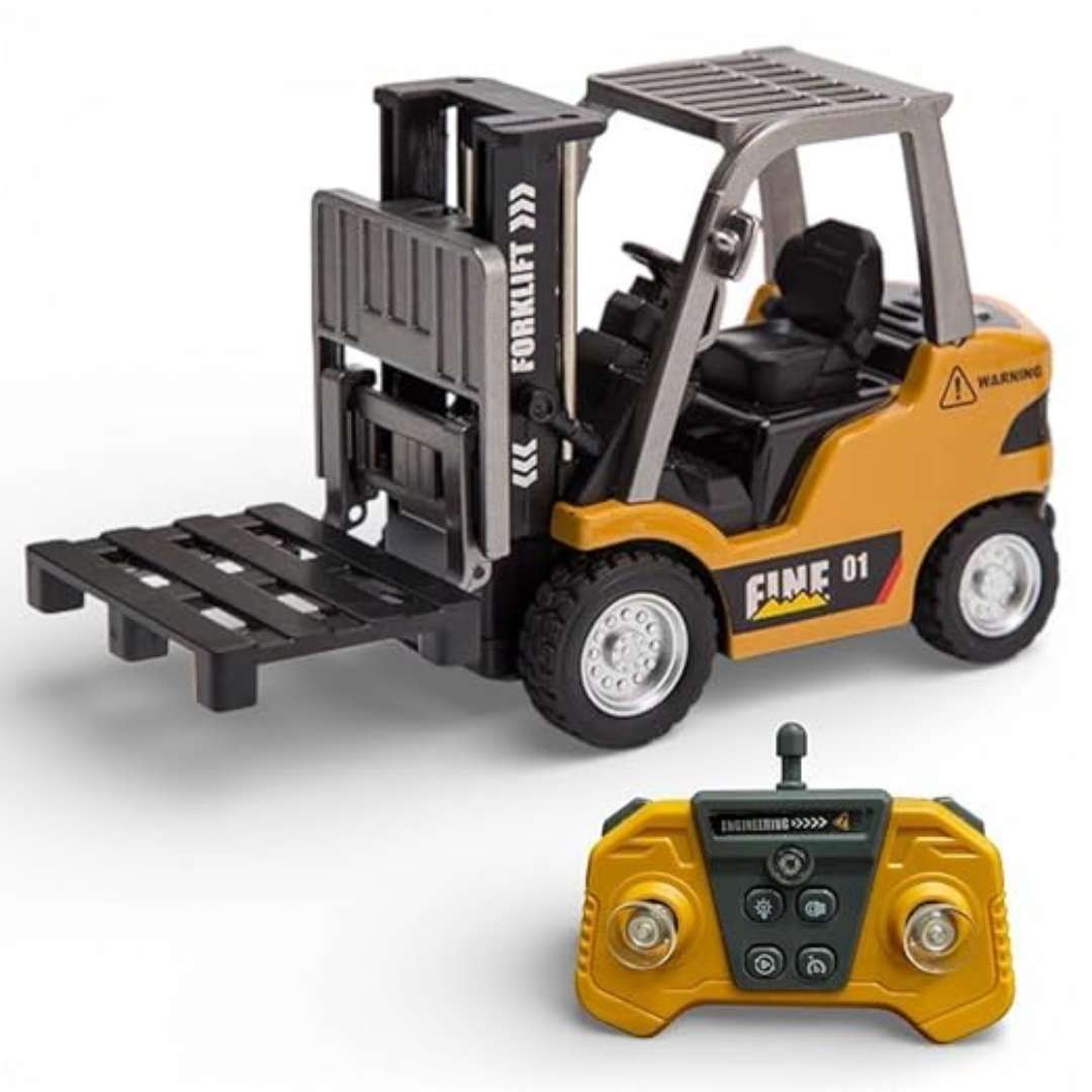 RC Forklift Mini Scale 1:64 Engineering Speed Regulating Car Model with App Control – 2.4GHz Remote Control Construction Vehicle