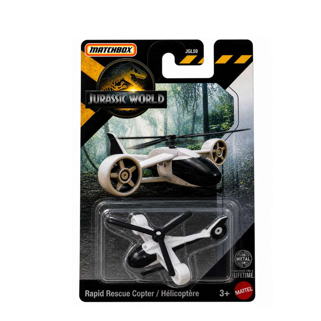 Matchbox Jurassic World Rapid Rescue Copter | 1:64 Die-Cast Helicopter | India