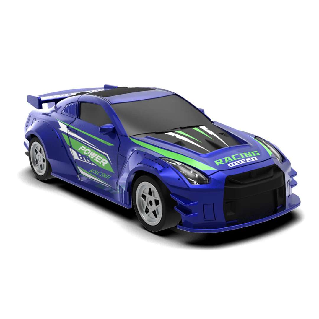 JJRC C8827 1:43 Scale 4WD Gyro RC Drift Car – Full Proportional Mini RTR Drift Racer (Blue)