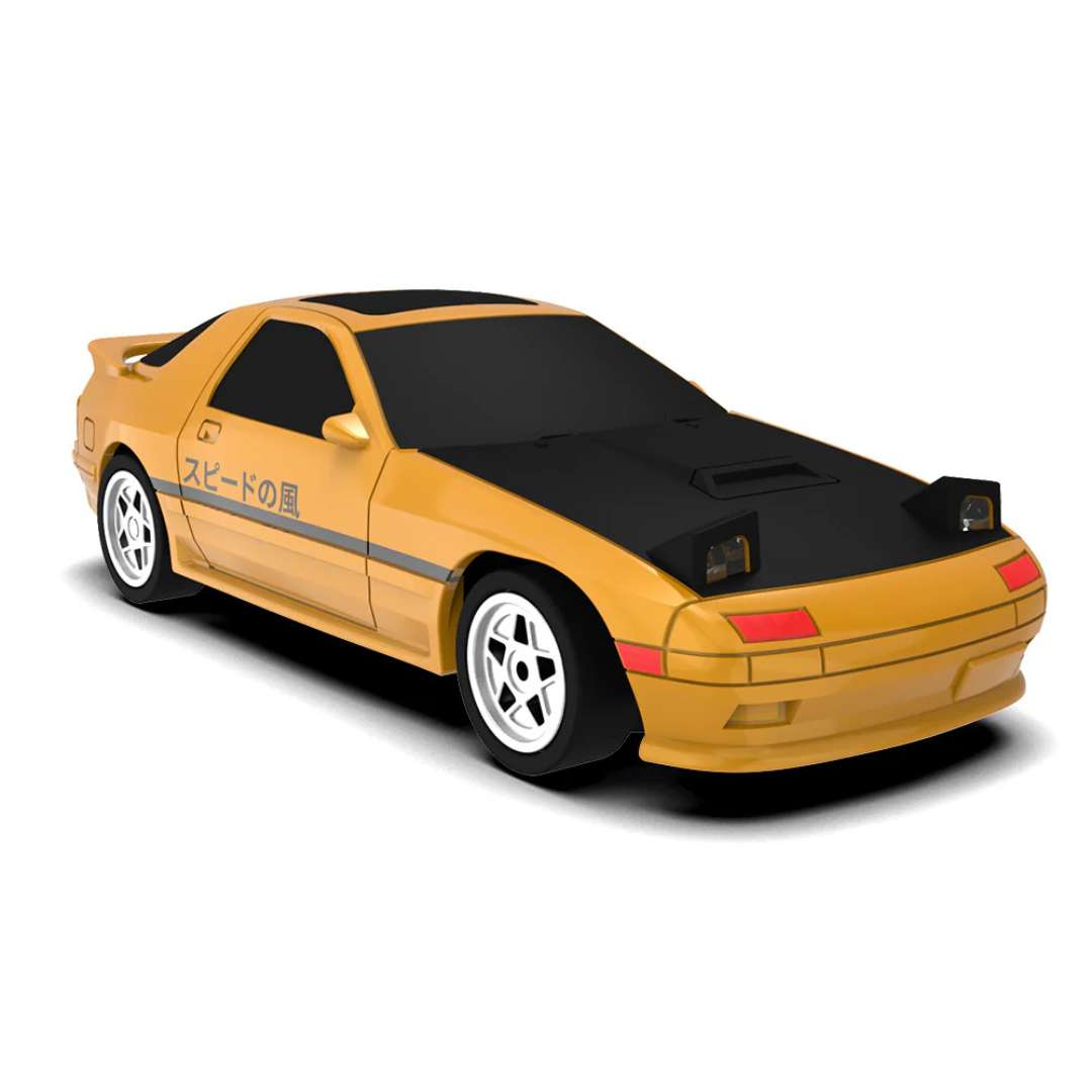JJRC C8827 1:43 Scale 4WD Gyro RC Drift Car – Full Proportional Mini RTR Drift Racer (Yellow)