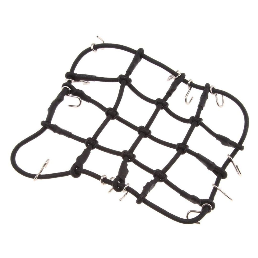 1/10 & 1/12 Scale RC Roof Rack Elastic Luggage Net with Hooks (Black)