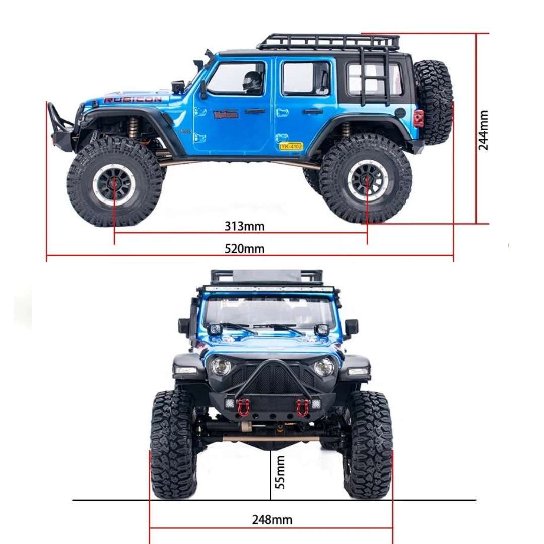 YIKONG YK4082 V3 1/8 Scale Jeep Rubicon 4WD RC Rock Crawler RTR
