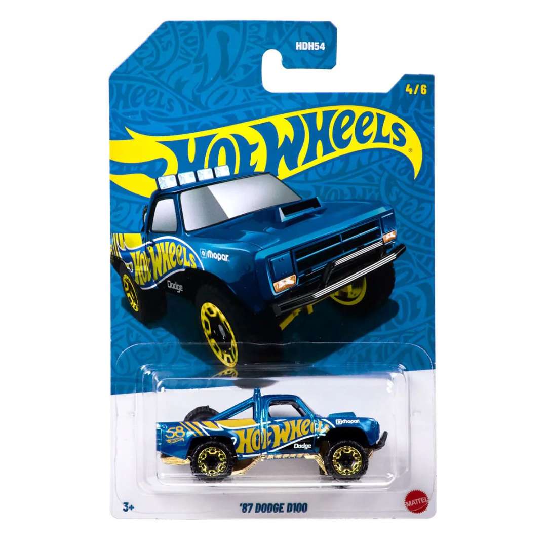 Hot Wheels ’87 Dodge D100 1:64 Scale Die-Cast Pickup Truck