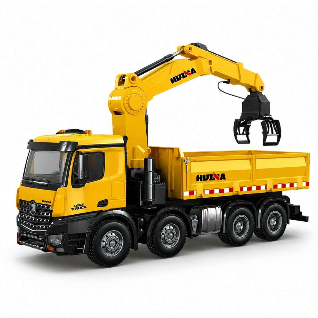 HUINA 1538 1/14 Alloy RC Dump Truck with Timber Grab Crane 26CH | India