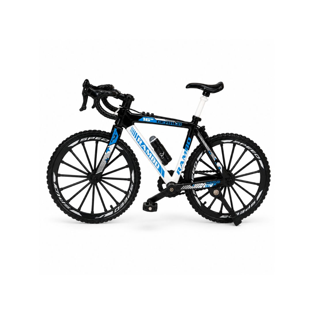 Metal Die-Cast Mountain Bike Model – Black & Blue | 1:8 Scale Collectible Bicycle | Ages 3+