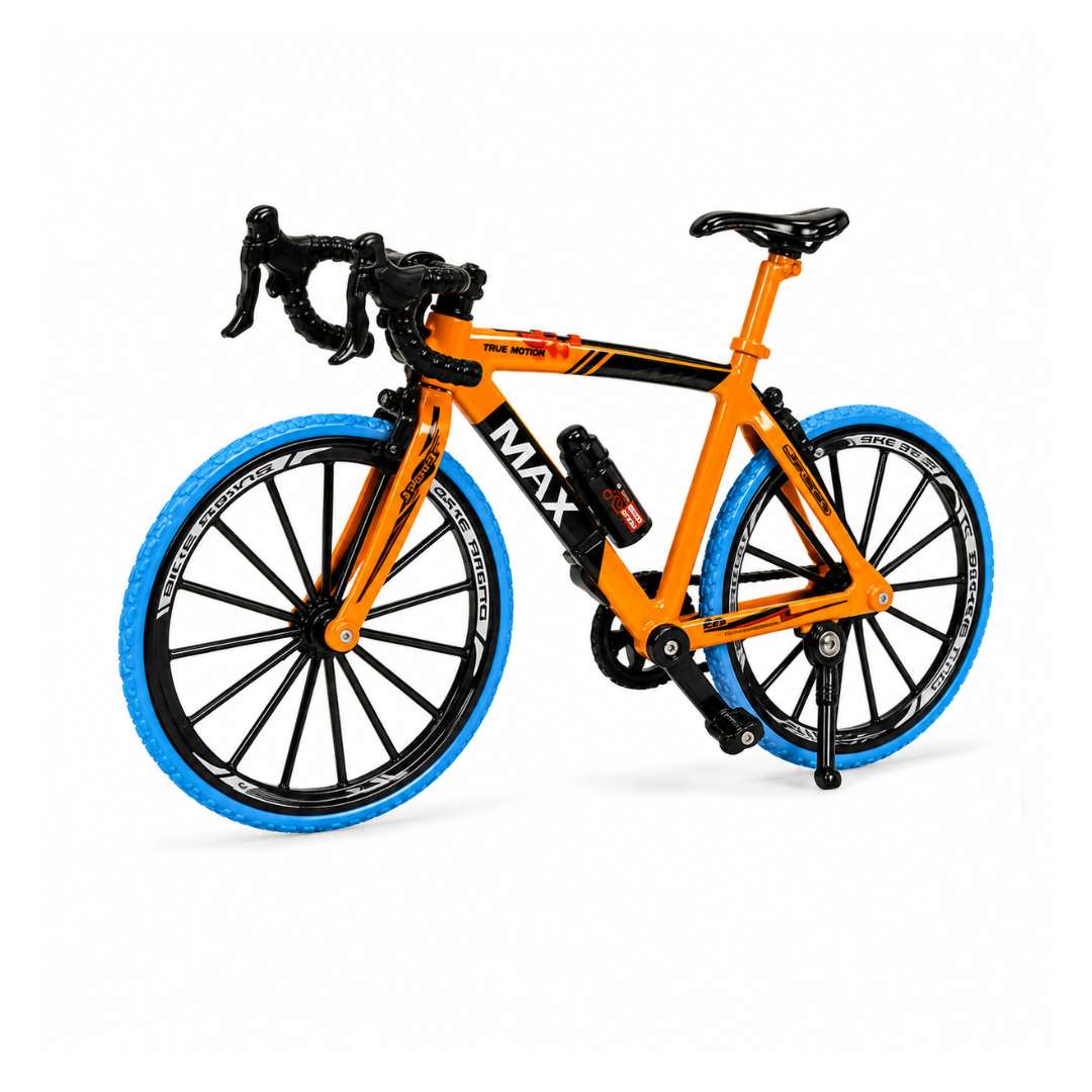 1:10 Scale Metal Die-Cast Road Bicycle Model – Orange & Blue | Collectible Display Bike