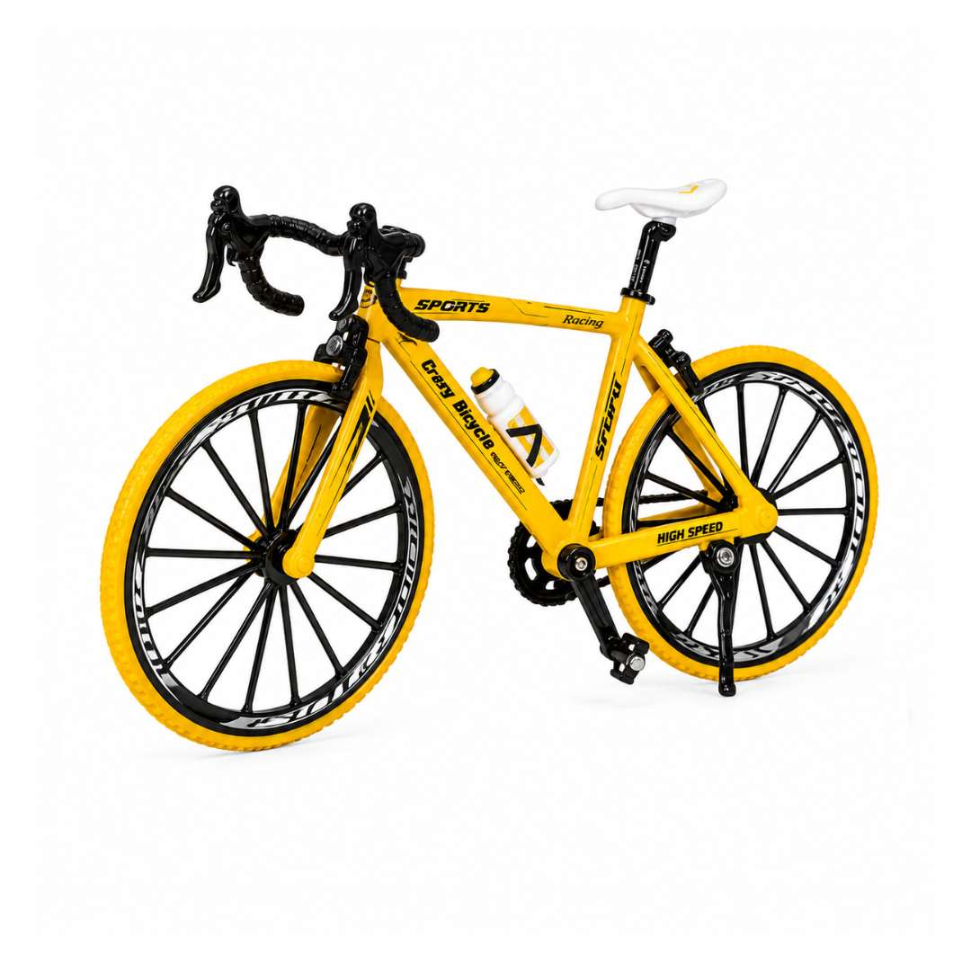 1:10 Scale Metal Die-Cast Road Bicycle Model – Yellow | Collectible Display Bike