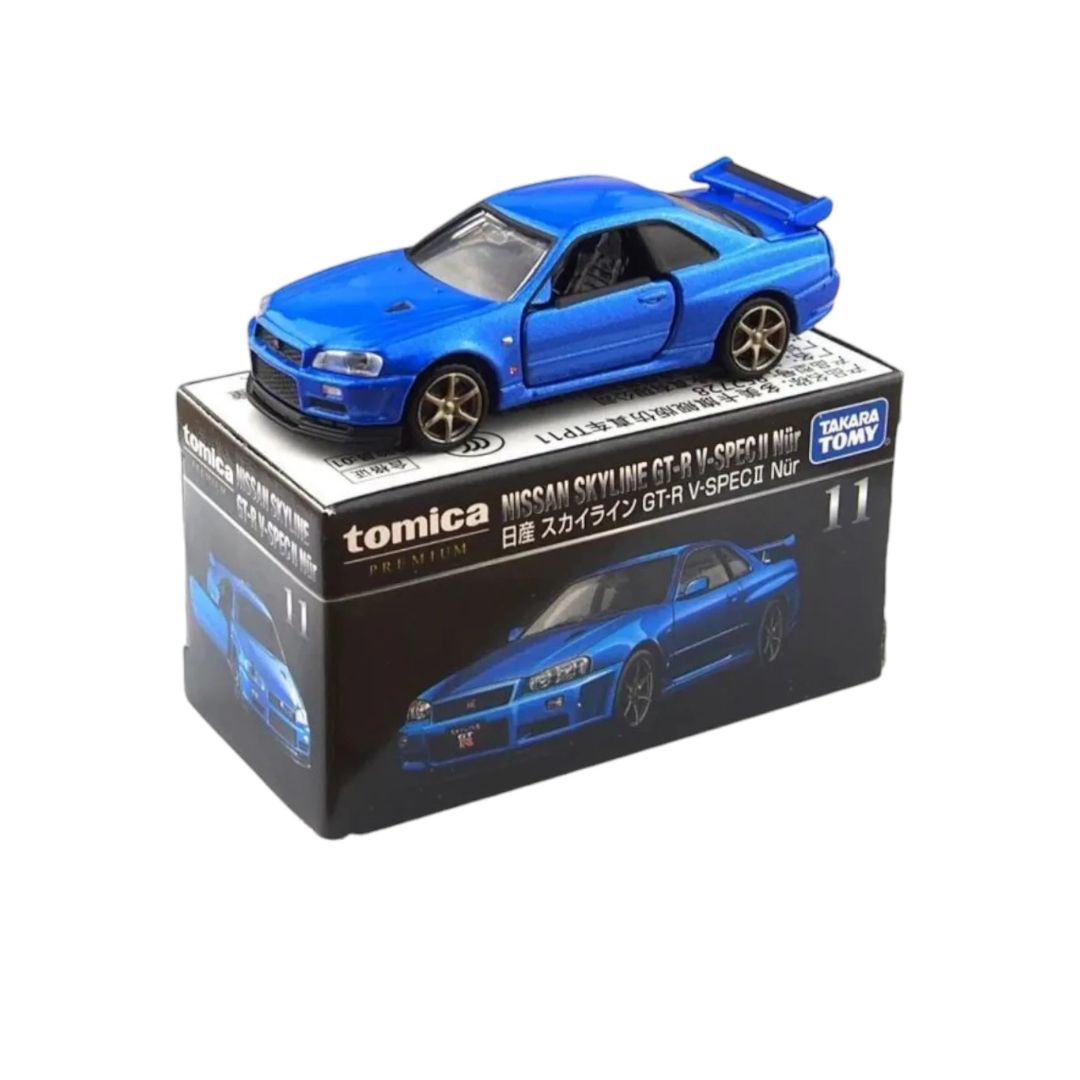 Takara Tomy Tomica Premium No. 11 Nissan Skyline GT-R V-SPEC II Nür 1:62 Scale – Blue
