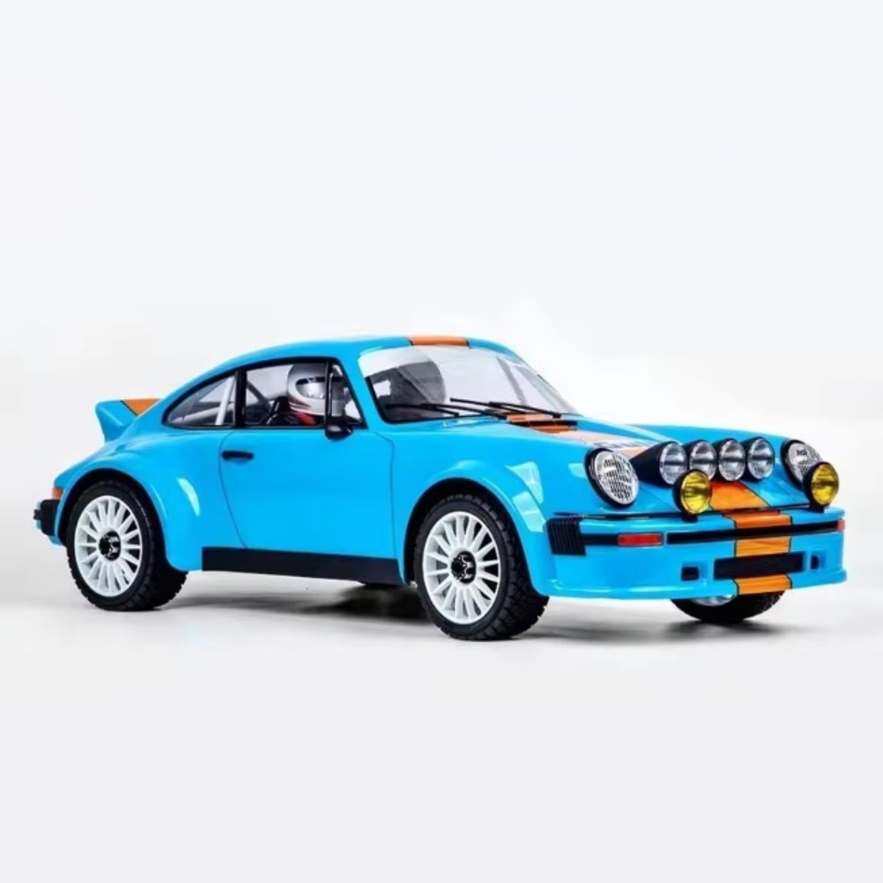 Traction Hobby Porsche 934 RC Rally Car – 1/6 Scale 4×4 Brushless RC Rally & Drift Car – Gulf Blue Rally Edition